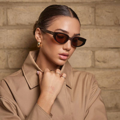Synix Flat-Lens Cat-Eye Sunglasses for Women